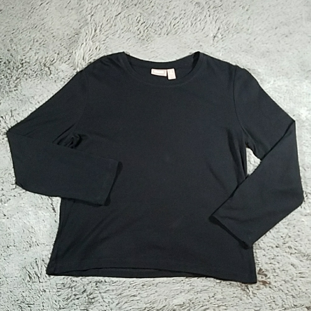 Chico top size 2 black long sleeve